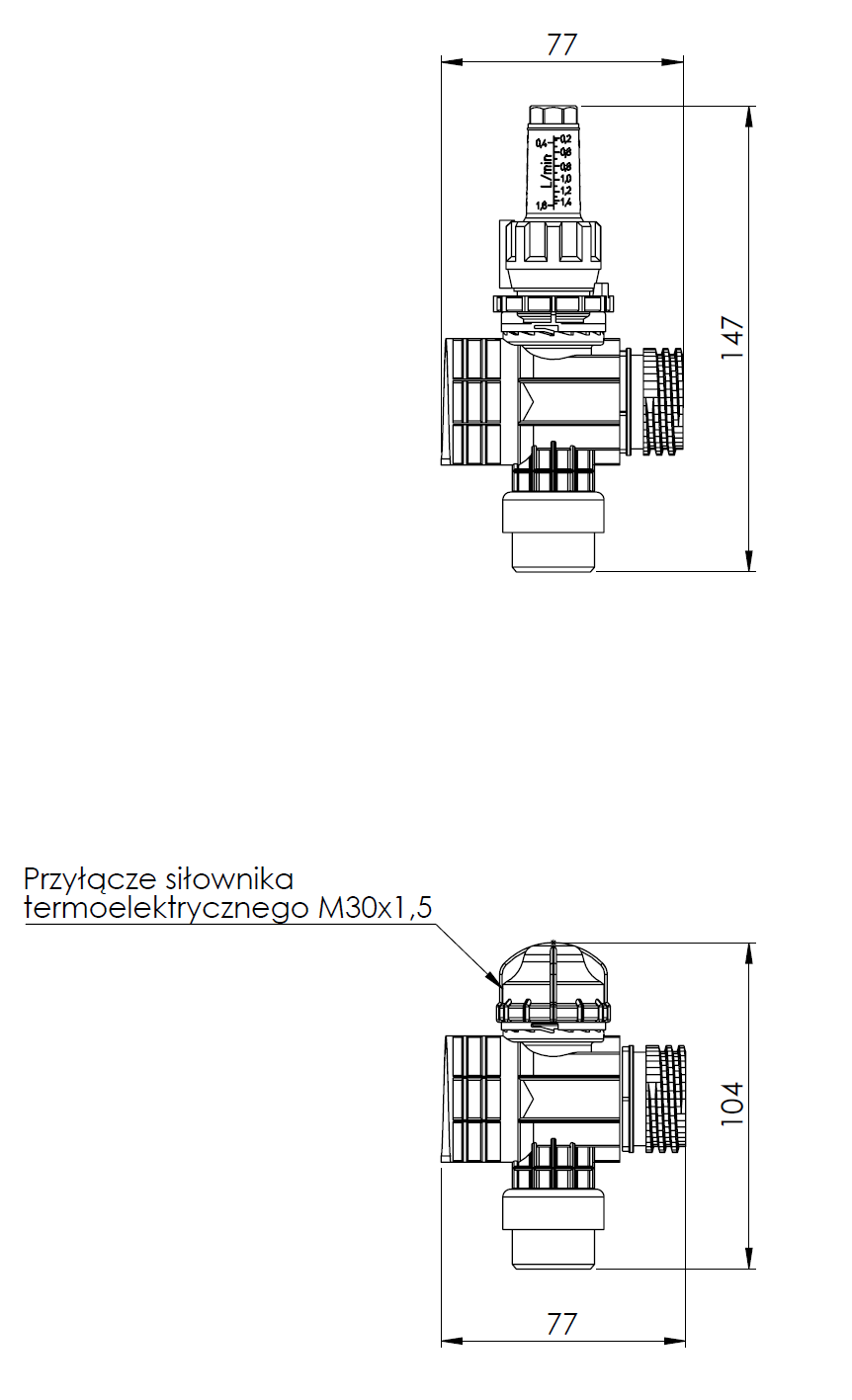 81251 Расширение коллектора ProCalida EF1 K на 1 контур - Размеры AFRISO 1