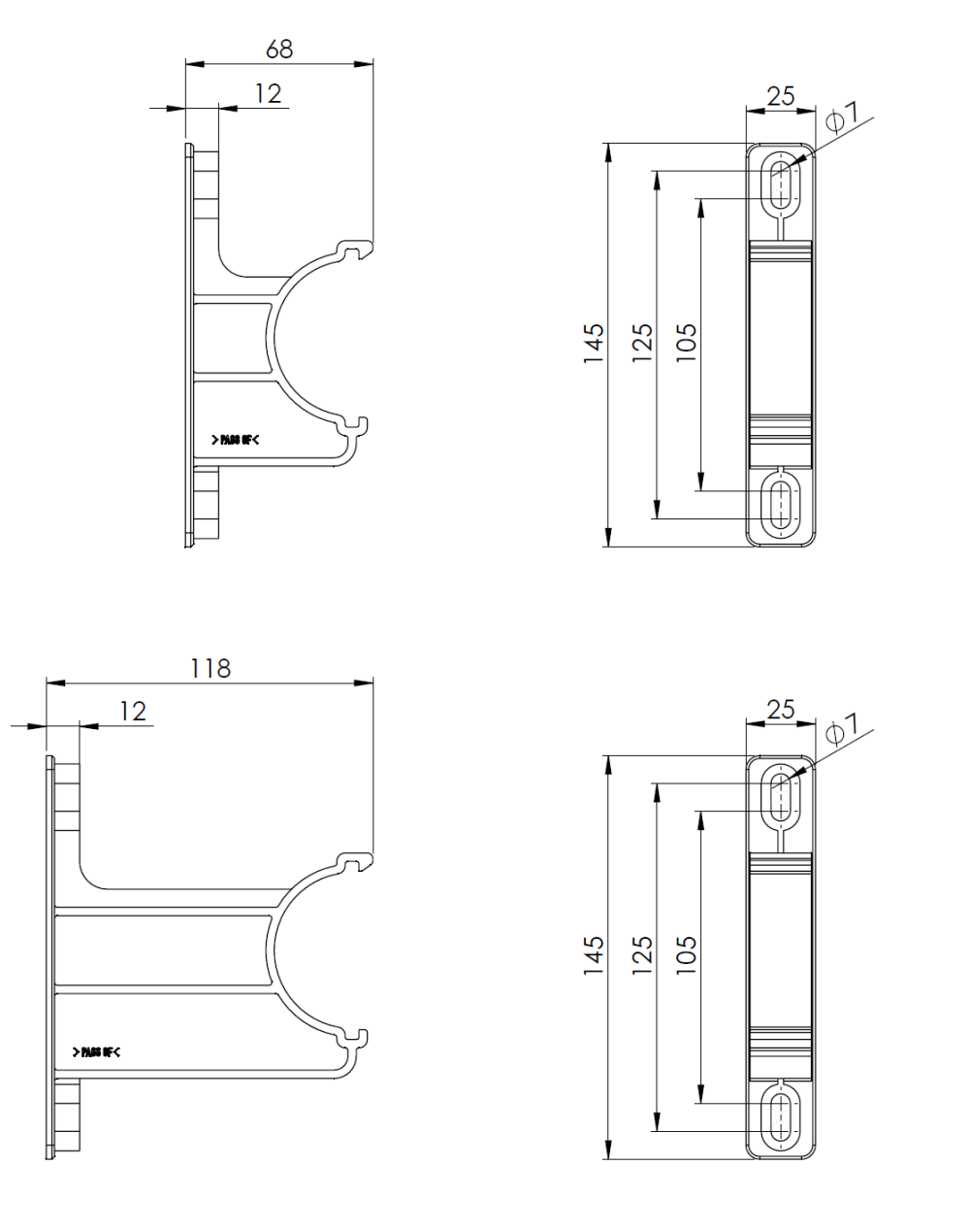 80902 Комплект креплений для коллектора ProCalida IN - Размеры AFRISO 1