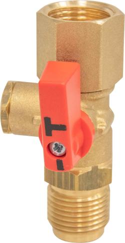 Кран AMC 2-ходовой, НРП1/2" x гайка ВРП1/2"