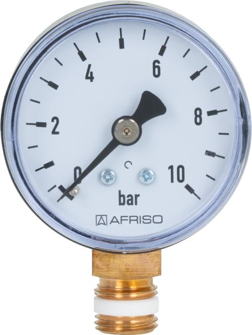 63123 Манометр RF 50, fi50 мм, 0÷10 бар, НР1/4", rad, кл. 2,5 - Фотогалерея AFRISO 1