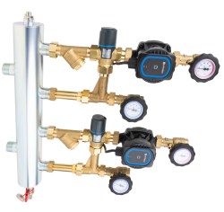 Смесительный набор с гидрострелкой BPS 911 AP, два контура с термостатическим клапаном ATM 561, насосы AFRISO APH 160