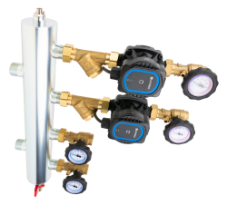 Смесительный набор с гидрострелкой BPS 900 AP, два контура без смешивания, насосы AFRISO APH 160