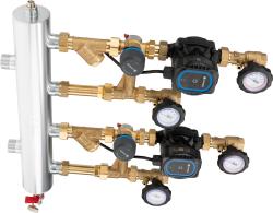 Смесительный набор с гидрострелкой BPS 966 AP, два контура с поворотным клапаном ARV 362 Vario ProClick, насос AFRISO APH 15-7/130