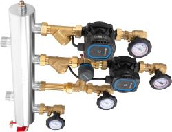 Смесительный набор с гидрострелкой BPS 906 AP, контур без смешивания и с поворотным клапаном ARV Vario ProClick 362, насосы AFRISO APH 160
