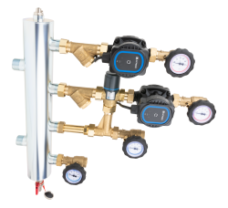 Смесительный набор с гидрострелкой BPS 901 AP, контур без смешивания и с термостатическим клапаном ATM 561, насосы AFRISO APH 160