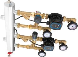 Смесительный набор с гидрострелкой BPS 961 AP, контур с поворотным клапаном ARV 362 Vario ProClick и термостатическим клапаном ATM 561, насосы AFRISO APH 160