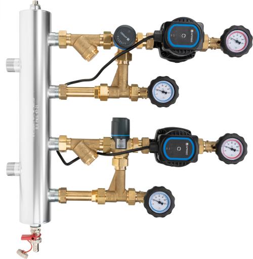 9096120 Смесительный набор с гидрострелкой BPS 961 AP, контур с поворотным клапаном ARV 362 Vario ProClick и термостатическим клапаном ATM 561, насосы AFRISO APH 160 - Фотогалерея AFRISO 1