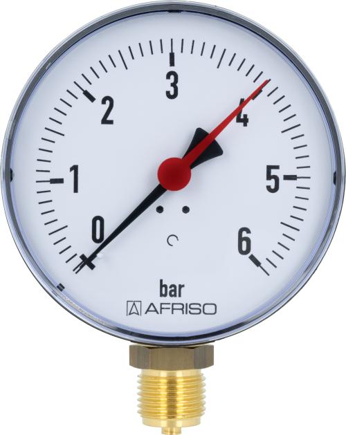 63613 Манометр RF 100, fi100 мм, 0÷6 бар, НР1/2", rad, кл. 2,5 - Фотогалерея AFRISO 1