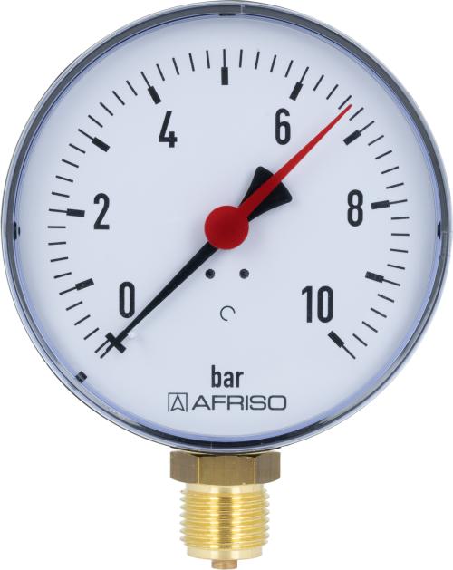 63614 Манометр RF 100, fi100 мм, 0÷10 бар, НР1/2", rad, кл. 2,5 - Фотогалерея AFRISO 1