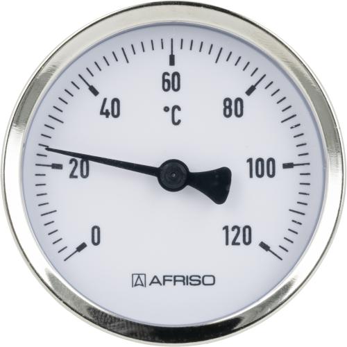 63801 Термометр биметаллический BiTh 63, fi63 мм, 0÷120°C, L 40 мм, НР1/2", ax, кл. 2 - Фотогалерея AFRISO 1
