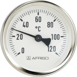 Термометр биметаллический накладной ATh 63 F, fi63 мм, 0÷120°C, для труб 3/8"÷1 1/2", ax, кл. 2