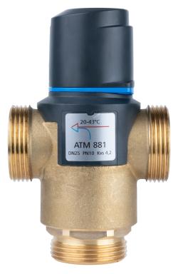 Термостатический смесительный клапан ATM 881, DN25, НРП1 1/4", 20÷43°C, Kvs 4,2 м³/ч
