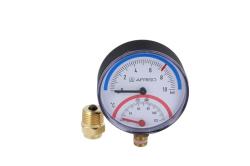 Термоманометр TM 80, fi80 мм, 0÷10 бар, 20÷120°C, НР1/4", ax, кл. 2,5