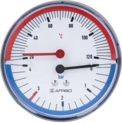 Термоманометр TM 80, fi80 мм, 0÷4 бар, 20÷120°C, НР1/4", ax, кл. 2,5