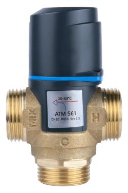 Термостатический смесительный клапан ATM 561, DN20, НРП1", 20÷43°C, Kvs 2,5 м³/ч