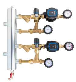 Смесительный набор с гидрострелкой BPS 911 AP, два контура с термостатическим клапаном ATM 561, насосы AFRISO APH 160