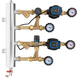 Смесительный набор с гидрострелкой BPS 961 AP, контур с поворотным клапаном ARV 362 Vario ProClick и термостатическим клапаном ATM 561, насосы AFRISO APH 160