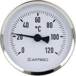 Термометр биметаллический BiTh 80, fi80 мм, 0÷120°C, L 63 мм, НР1/2", ax, кл. 2